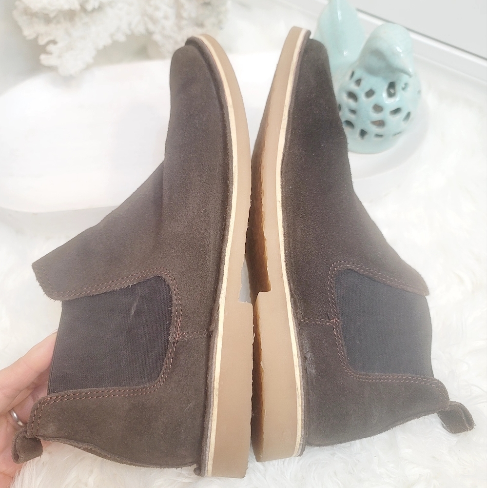 JACK & JONES BROWN SOFT SUEDE ROUND TOE ANKLE BOOTS MENS SIZE 40